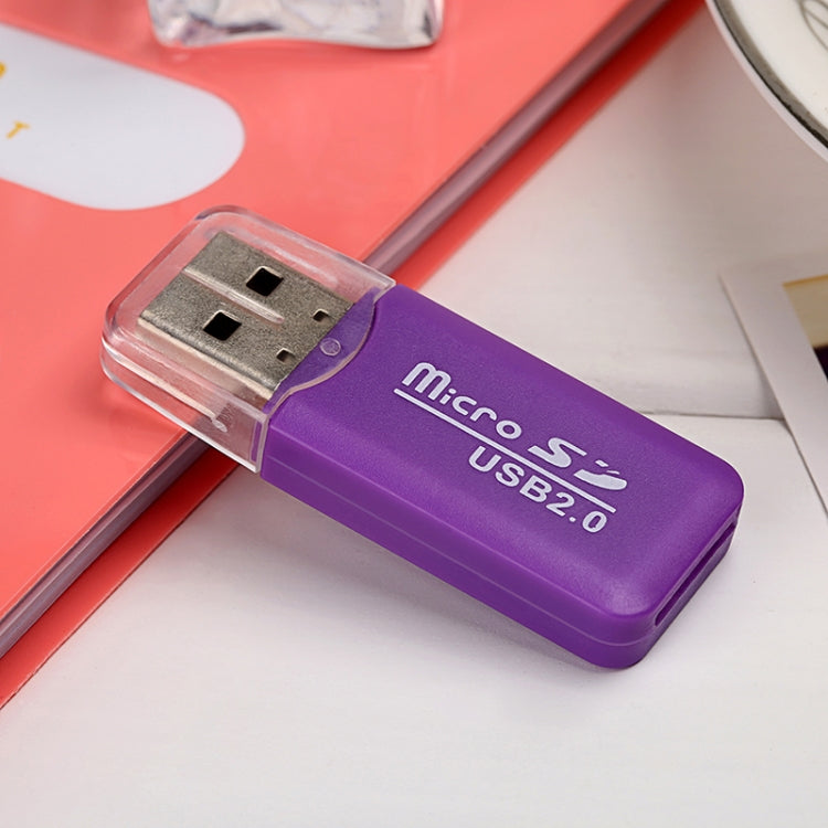 Adaptador de lector de tarjetas T-Flash USB 2.0 Micro SD TF portátil de 20 piezas, hasta 480 Mbps, entrega de colores aleatorios