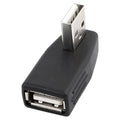 Adaptador USB 2.0 AM a AF con ángulo de 90 grados, función OTG de soporte, 90 Degree Right Angled, 90 Degree Lelf Angled