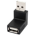 Adaptador USB 2.0 AM a AF con ángulo de 90 grados, 90 Degree Up Angled, 90 Degree Down Angled