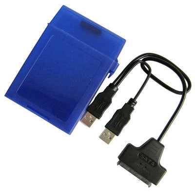 Convertidor de USB 2.0 a Serial ATA HDD y tanque de almacenamiento de HDD de 2,5 pulgadas, Blue