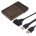 Adaptador convertidor de cable de datos SATA USB 2,0 a 7 + 15 pines 22 pines con caja para disco duro HDD de 2,5/3,5 pulgadas, USB to SATA With USB (W)