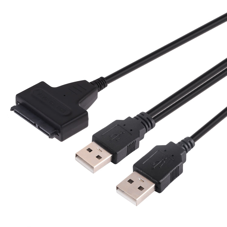 Adaptador convertidor de cable de datos SATA USB 2,0 a 7 + 15 pines 22 pines con caja para disco duro HDD de 2,5/3,5 pulgadas, USB to SATA With USB (W)