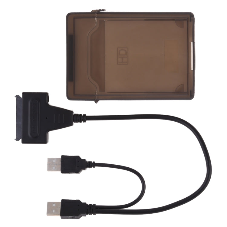 Adaptador convertidor de cable de datos SATA USB 2,0 a 7 + 15 pines 22 pines con caja para disco duro HDD de 2,5/3,5 pulgadas, USB to SATA With USB (W)