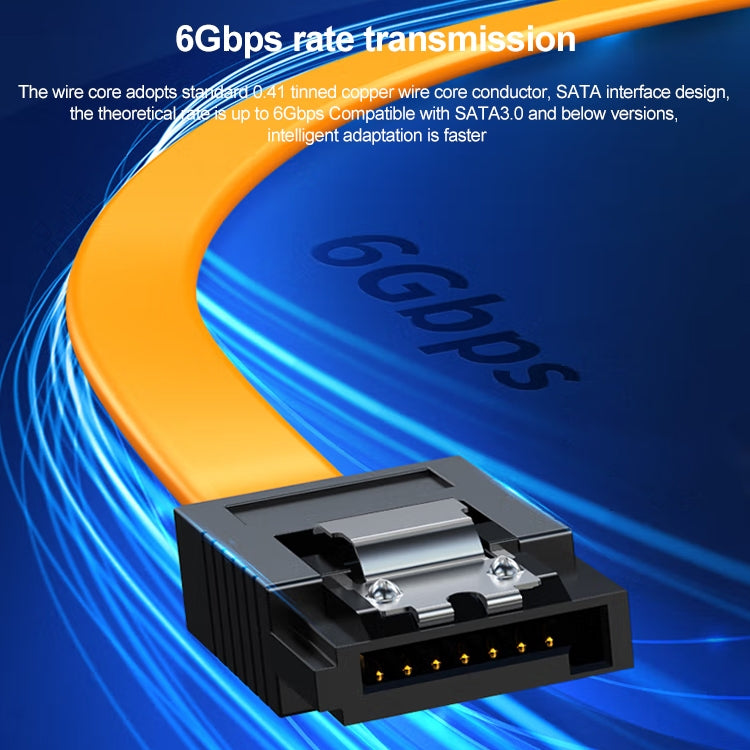 Cable de datos SATA serie, con clip metálico, longitud: 40 cm, Orange