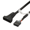Cable adaptador macho de carcasa USB 2.0 de 9 pines hembra a USB 3.0 de 19 pines, longitud: 15 cm, 9 Pin Female to 19 Pin Male