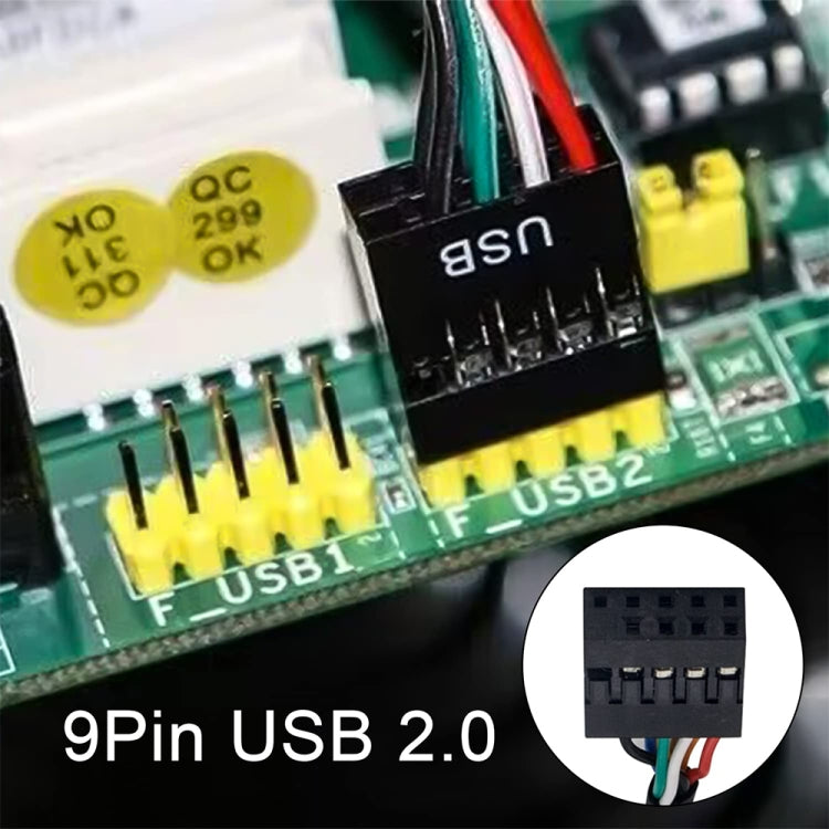 Cable adaptador macho de carcasa USB 2.0 de 9 pines hembra a USB 3.0 de 19 pines, longitud: 15 cm, 9 Pin Female to 19 Pin Male