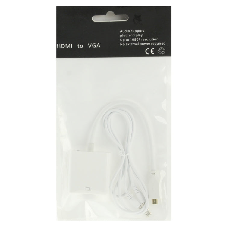 Cable adaptador de vídeo Full HD 1080P Micro HDMI macho a VGA hembra, 22cm, con cable de audio, Micro HDMI