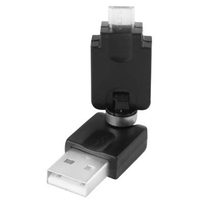 Adaptador giratorio de 360 grados USB 2.0 AM a Micro USB para Galaxy S IV / i9500 / S III / i9300 /Note II / N7100 / i9220 / i9100 / i9082 / Nokia / LG / BlackBerry / HTC One X / Amazon Kindle / Sony Xperia, etc., USB 2.0 AM