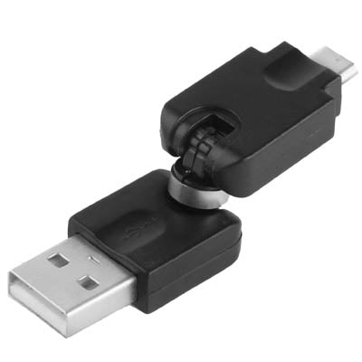Adaptador giratorio de 360 grados USB 2.0 AM a Micro USB para Galaxy S IV / i9500 / S III / i9300 /Note II / N7100 / i9220 / i9100 / i9082 / Nokia / LG / BlackBerry / HTC One X / Amazon Kindle / Sony Xperia, etc., USB 2.0 AM