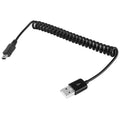 Cable en espiral / cable de resorte mini USB de 5 pines a USB 2.0 AM, longitud: 25 cm (se puede extender hasta 80 cm), Mini USB to USB AM, Length: 80cm