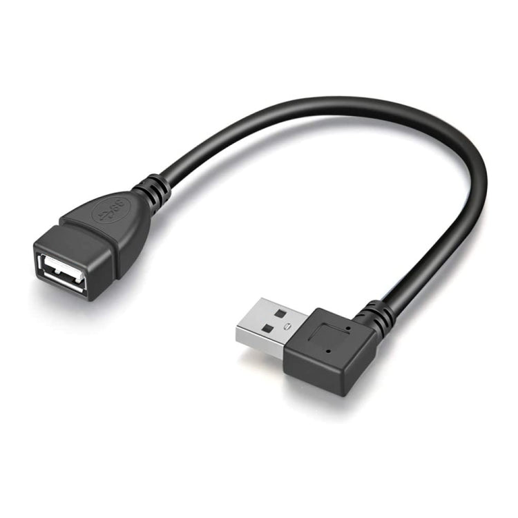Cable adaptador USB 2.0 AM a AF de 90 grados, longitud: 25 cm