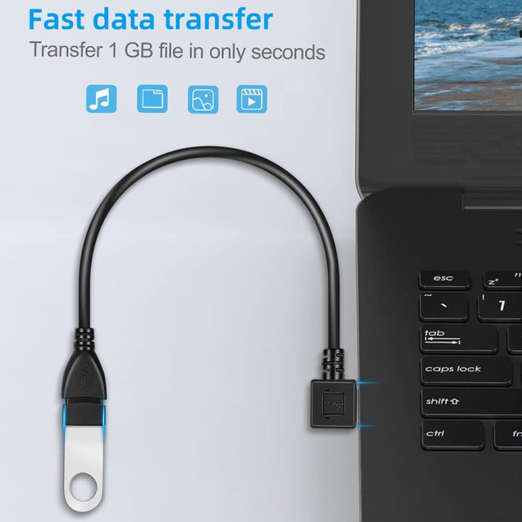 Cable adaptador USB 2.0 AM a AF de 90 grados, longitud: 25 cm
