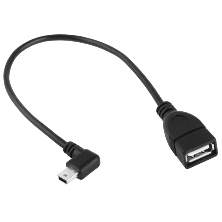 Cable adaptador Mini USB macho a USB 2.0 AF de 90 grados con función OTG, longitud: 25 cm, Left Augle Mini USB, 25cm