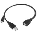 Cable Mini USB Macho + USB 2.0 AM a AF con Función OTG, Longitud: 30 cm / 35 cm, Mini USB + USB AM, 30cm