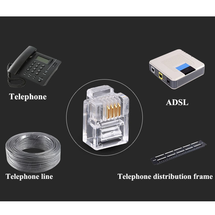 Conector telefónico de enchufe modular RJ11 (1000 unidades en un paquete, el precio es por 1000 unidades)