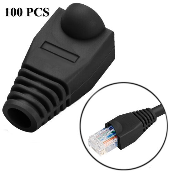 Cubierta de tapa para botas de cables de red para RJ45, negra (100 unidades en un paquete, el precio es por 100 unidades), 100 Pcs Black, 100 Pcs Red, 100 Pcs Blue, 100 Pcs White, 100 Pcs Green, 100 Pcs Grey, 100 Pcs Yellow
