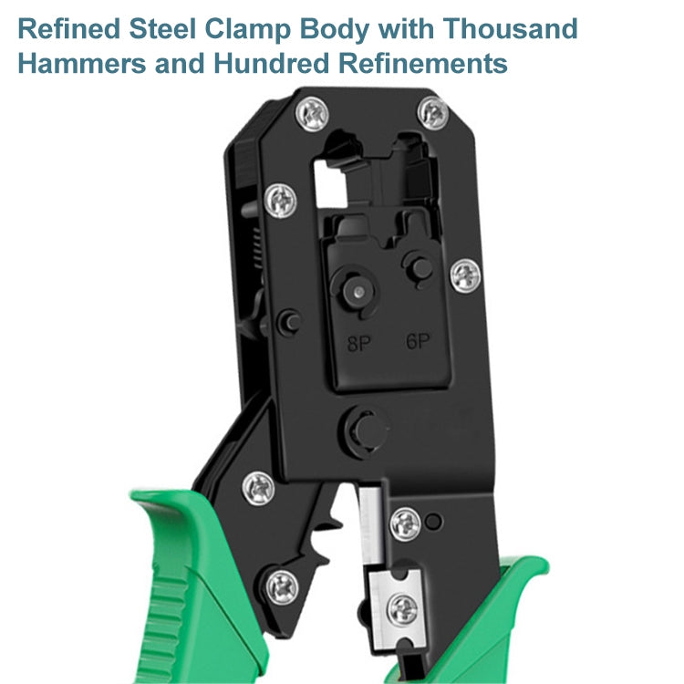 Herramienta de alicates crimpadores de red con mango 8P8C, 8P8C/6P6C/4P4C/RJ11/RJ45/RJ12 Crimping Tool