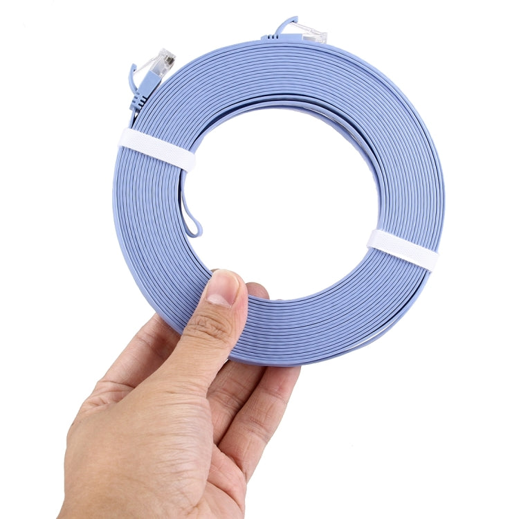 Cable LAN de red Ethernet plano ultrafino CAT6 de 15 m, 15m Blue