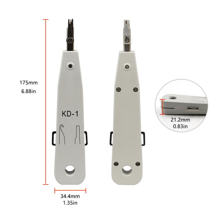 Herramienta de inserción de punzones múltiples para toma de teléfono BT de red RJ45 / RJ12 / RJ11 (blanco)