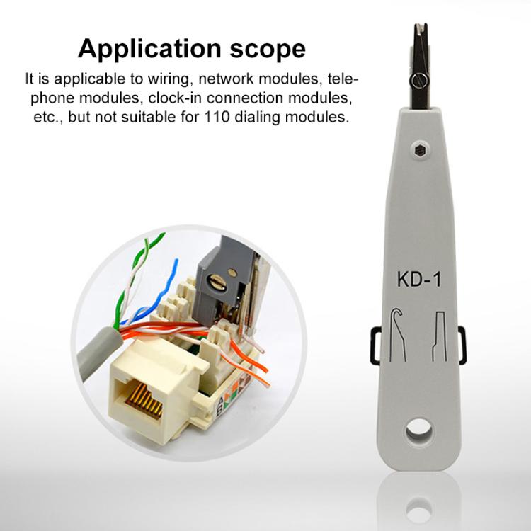 Herramienta de inserción de punzones múltiples para toma de teléfono BT de red RJ45 / RJ12 / RJ11 (blanco)