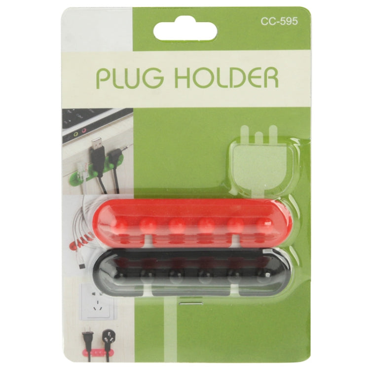 CC-595 Soporte de enchufe adhesivo para cable de plástico (par), entrega en color aleatorio