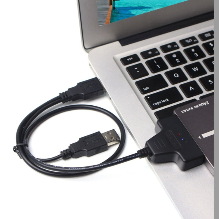Cable adaptador de disco duro doble USB 2.0 a SATA para HDD / SSD SATA de 2,5 pulgadas, Double USB 2.0 to SATA