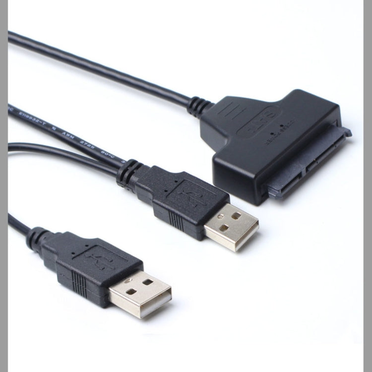 Cable adaptador de disco duro doble USB 2.0 a SATA para HDD / SSD SATA de 2,5 pulgadas, Double USB 2.0 to SATA