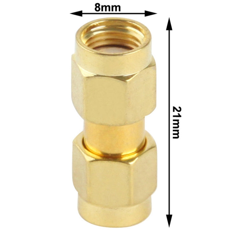 Adaptador RP-SMA macho a RP-SMA macho chapado en oro, RP-SMA Male to RP-SMA Male