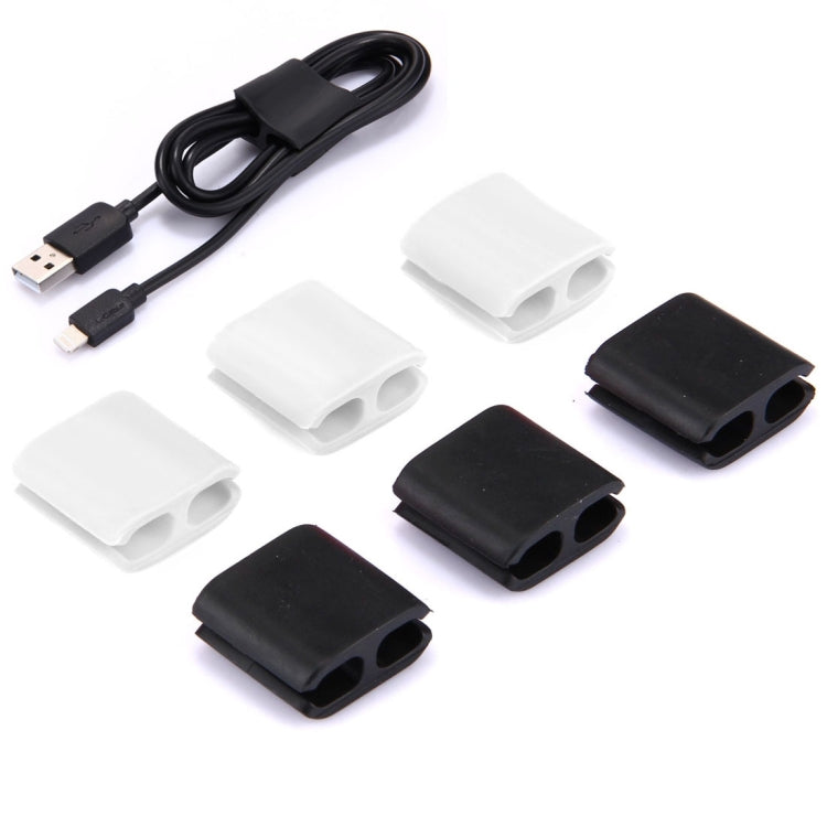 6 clips para cables inteligentes, organización de cables dispersos, entrega de colores aleatorios