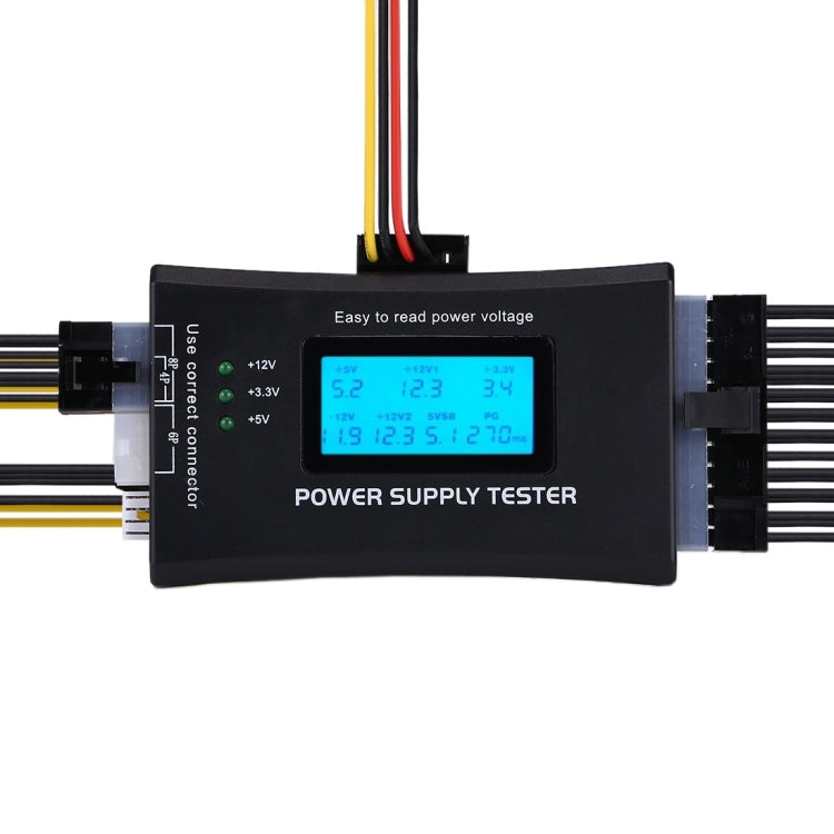 Pantalla LCD Digital PC ordenador 20/24 Pin fuente de alimentación probador comprobador medición de potencia herramienta de diagnóstico, ATX Connector with LCD