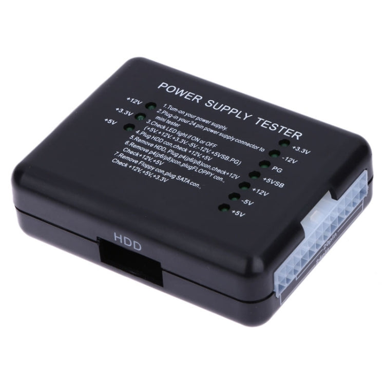 Probador de fuente de alimentación PC 20/24 pines PSU ATX SATA HD, ATX Connector
