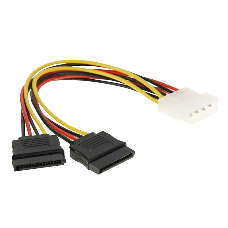 Cable adaptador de corriente SATA serie de 2 x 15 pines a 4 pines, longitud: 18 cm, Material: Aluminium + Magnesium, Material: Copper