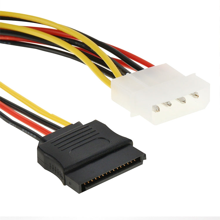 Cable adaptador de corriente SATA serie de 2 x 15 pines a 4 pines, longitud: 18 cm, Material: Aluminium + Magnesium, Material: Copper