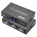 Caja de interruptores VGA de 2 puertos, salida 2 en 1 para monitor LCD de TV para PC - HD15 (FJ-15-2C)