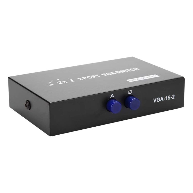 Caja de interruptores VGA de 2 puertos, salida 2 en 1 para monitor LCD de TV para PC - HD15 (FJ-15-2C)