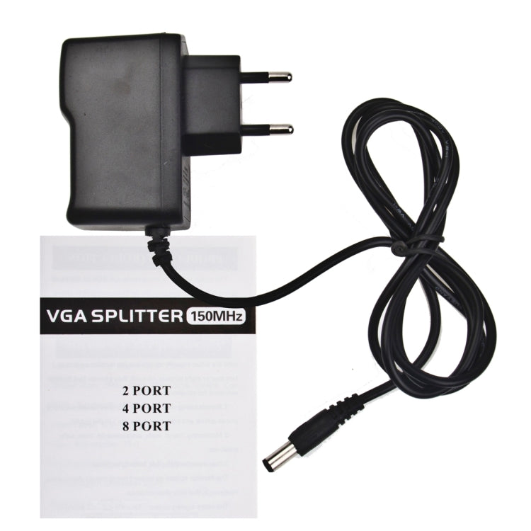 Divisor VGA de 4 puertos a 150 MHz (1 entrada VGA, 4 salidas VGA), 4 Ports Splitter Silver