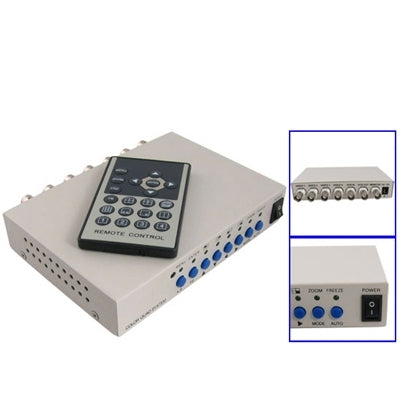 Divisor de procesador de 4 canales de vídeo de seguridad cuádruple en color CCTV (blanco), 4 Channel Processor