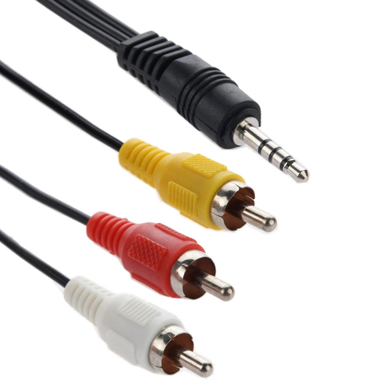 Conector estéreo macho de 3,5 mm a cable de 3 enchufes RCA macho, longitud: 75 cm