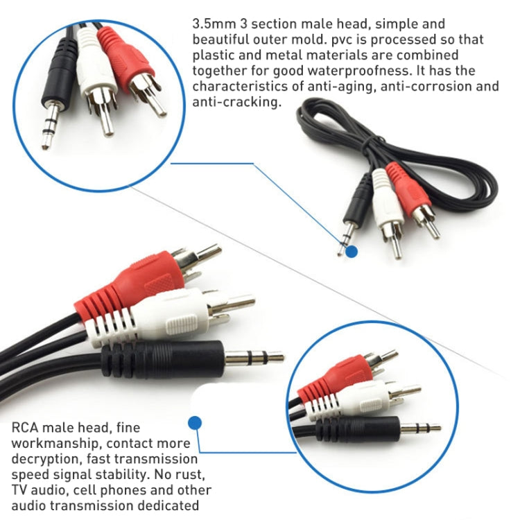 Cable de audio macho estéreo de 3,5 mm con conector de calidad normal, longitud: 3 m, Length: 3m
