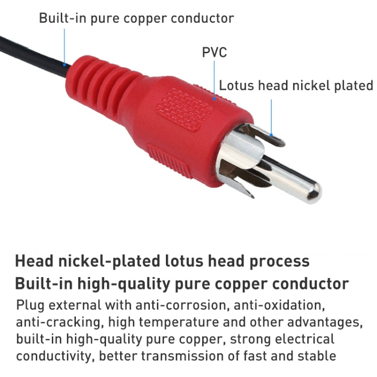 Cable de audio Jack estéreo de 3,5 mm a RCA macho, longitud: aproximadamente 2,7 m, Length: 2.7m