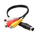 Adaptador de cable hembra AV convertidor de S-Video TV a RCA de 4 pines, longitud: 20 cm, S-Video to AV 3RCA Female