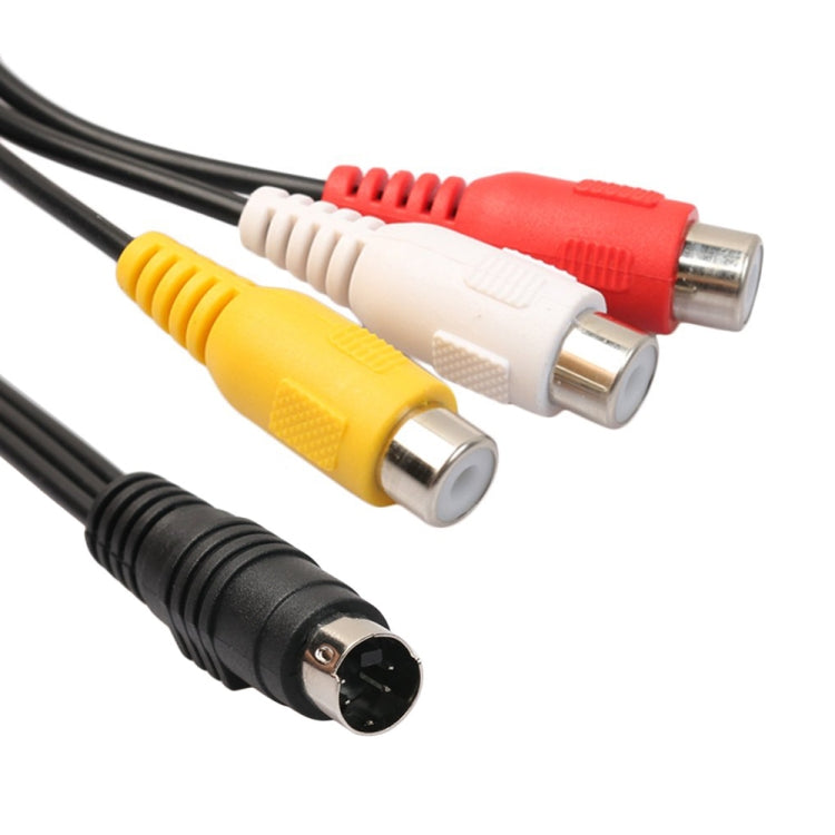 Adaptador de cable hembra AV convertidor de S-Video TV a RCA de 4 pines, longitud: 20 cm, S-Video to AV 3RCA Female