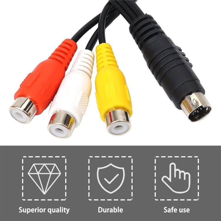 Adaptador de cable hembra AV convertidor de S-Video TV a RCA de 4 pines, longitud: 20 cm, S-Video to AV 3RCA Female