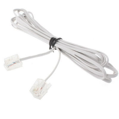 Cable telefónico de 4 núcleos RJ11 a RJ11, longitud: 5 m, Length: 5m