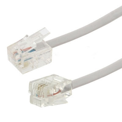 Cable telefónico RJ11 a RJ11 de 4 núcleos, longitud: 1,5 m, Length: 1.5m