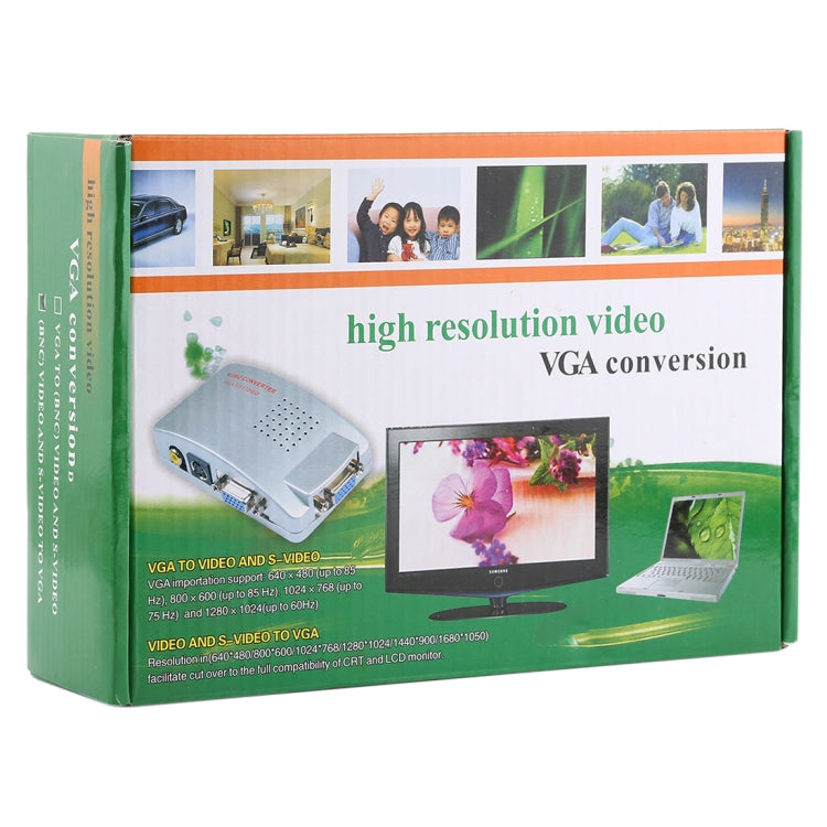 Conversión de vídeo de alta resolución (BNC) y S-Video a VGA, PAL