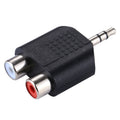 Adaptador de audio en Y RCA hembra a conector macho de 3,5 mm, 2 RCA Female to 3.5mm, 2 RCA(AV) Female to 3.5mm