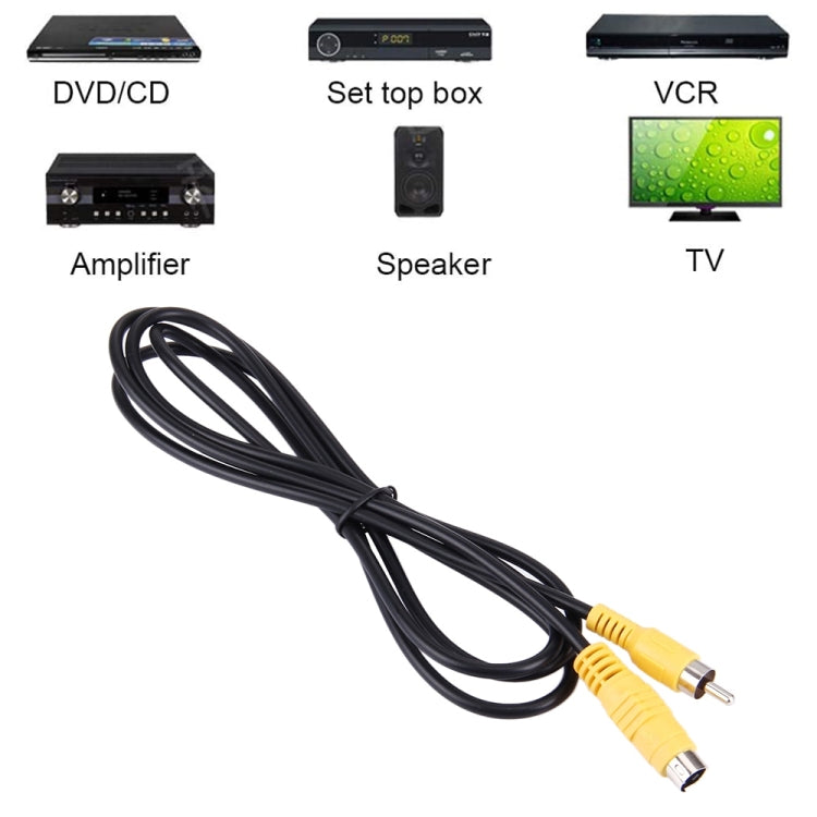 Cable adaptador convertidor S-VIDEO TV a RCA AV de 1,5 m y 4 pines, S-Video to AV RCA Male