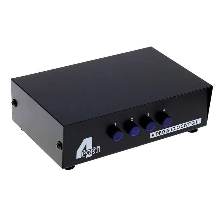 Caja de interruptor AV RCA de audio y vídeo de 4 puertos de entrada y 1 salida, 4 Input 1 Output-