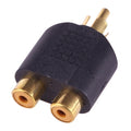 Conector RCA a 2x enchufes RCA, 2 RCA Female to 1 RCA Male